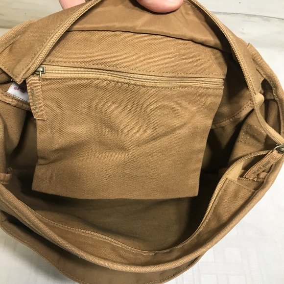 American Girl Doll Leah Clark Brown Canvas Messenger Bag Backpack Brown Canvas - Picture 15 of 16